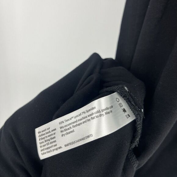 Eileen Fisher Dress Size Medium Black Jersey Knit Shift Stretch Half Sleeve - Picture 9 of 9